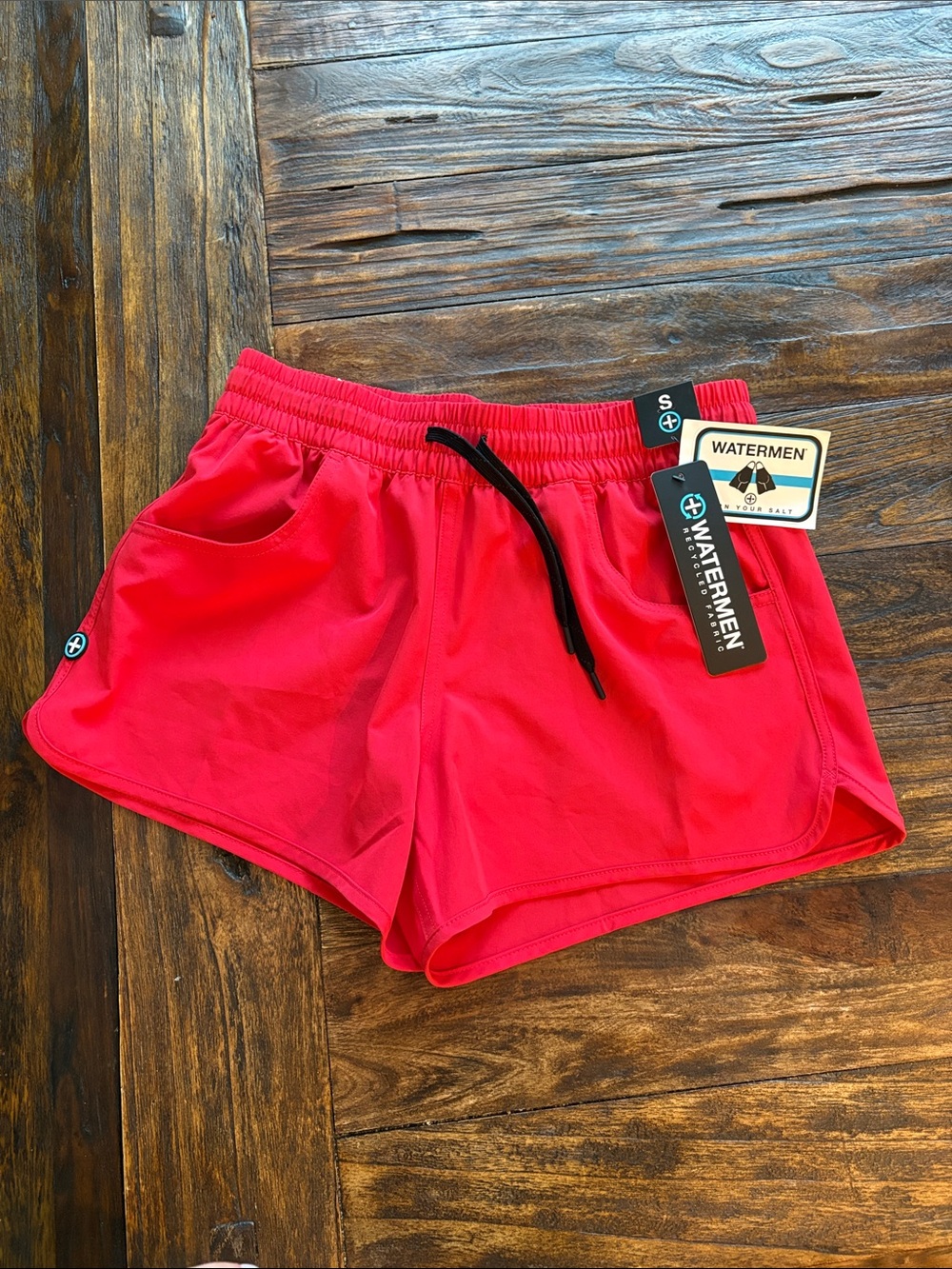 Women's Vibrant Red Athletic Shorts with Drawstring